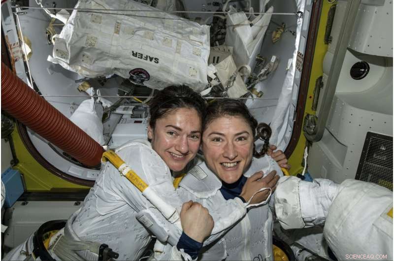 Astronauts Meir and Koch Celebrate Historic All-Female Spacewalk
