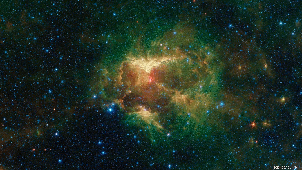 Spitzer Telescope Captures Celestial  Jack-o -Lantern  Nebula