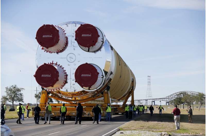 NASA s Space Launch System Core Stage Transported via Mississippi River
