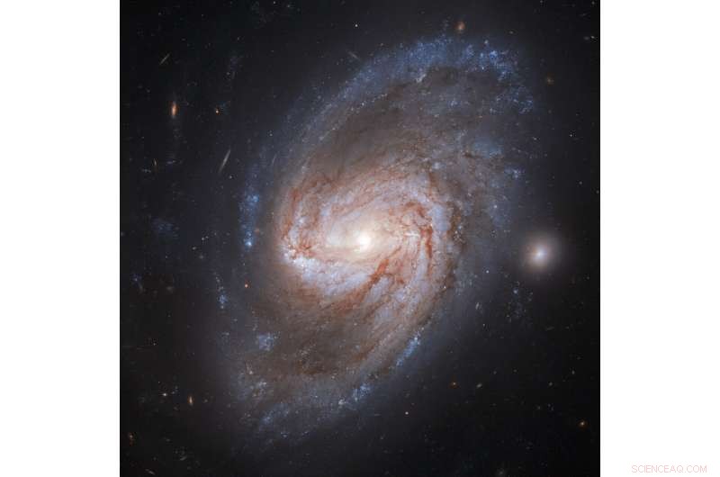 Hubble Captures the Fiery Beauty of Barred Spiral Galaxy NGC 3583
