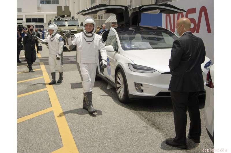 NASA Astronauts Board SpaceX Rocket for Historic ISS Mission