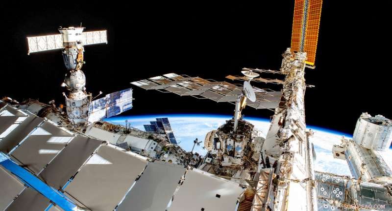 Panoramic Composite of the International Space Station Captured During a 2019 Spacewalk