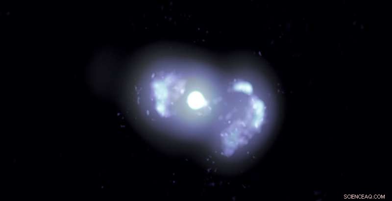 Stellar Jets from an Elliptical Galaxy: A Stop‑and‑Start Phenomenon