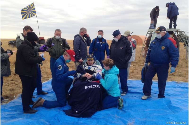 Three astronauts safely return to Earth after space station mission