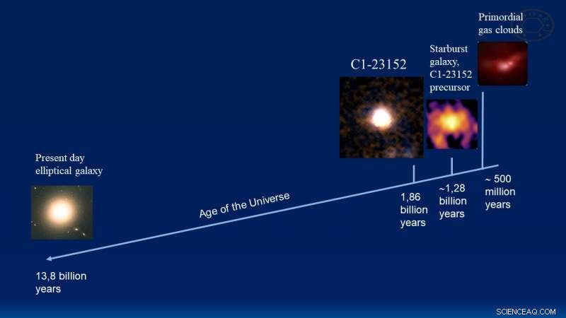 A Young, Fully Evolved Self‑Made Galaxy at Redshift z=3.35