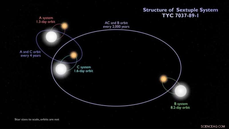 TESS and AI Reveal Rare Eclipsing Sextuple Star System