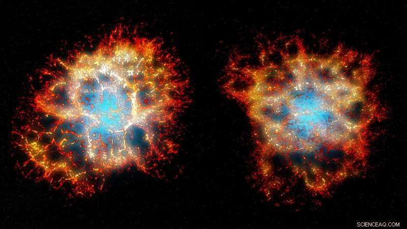 Crab Nebula’s Heart: A Stunning Honeycomb Pattern Unveiled in Stellar Explosion