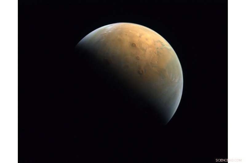 UAE’s Hope Probe Delivers First Mars Image, Capturing Olympus Mons