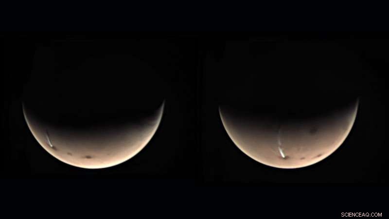 Mars Express Deciphers the Mysteries of a Long, Thin Ice Cloud Over Arsia Mons