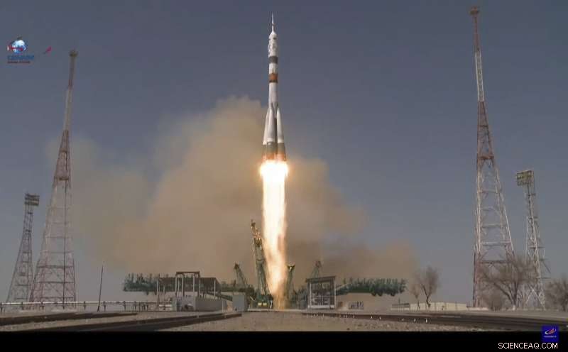 American and Russian Crew Dock at ISS After Soyuz Launch