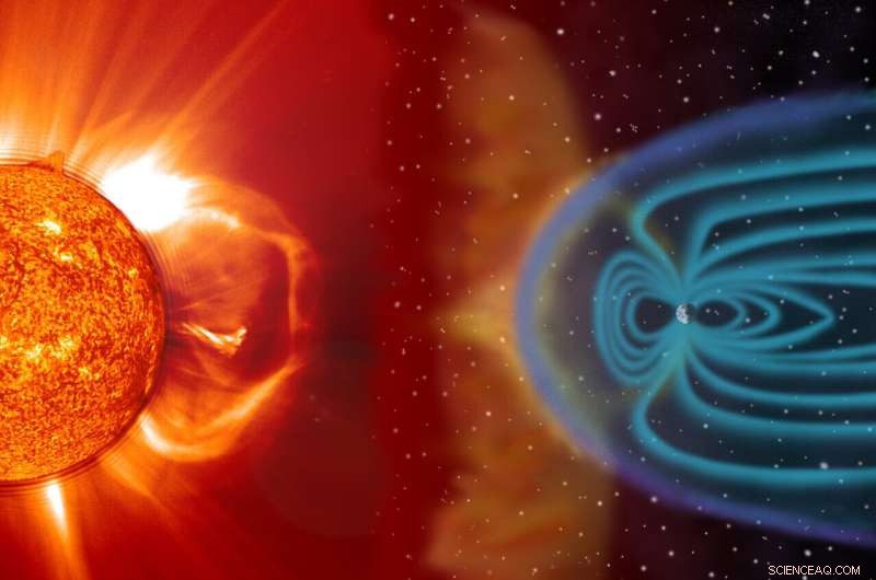 How Stellar Winds from Dying Stars Strip Planetary Magnetospheres