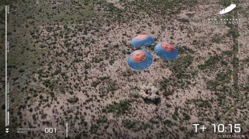 Blue Origin Launches Painted Capsule & Moon Landing Test to Space