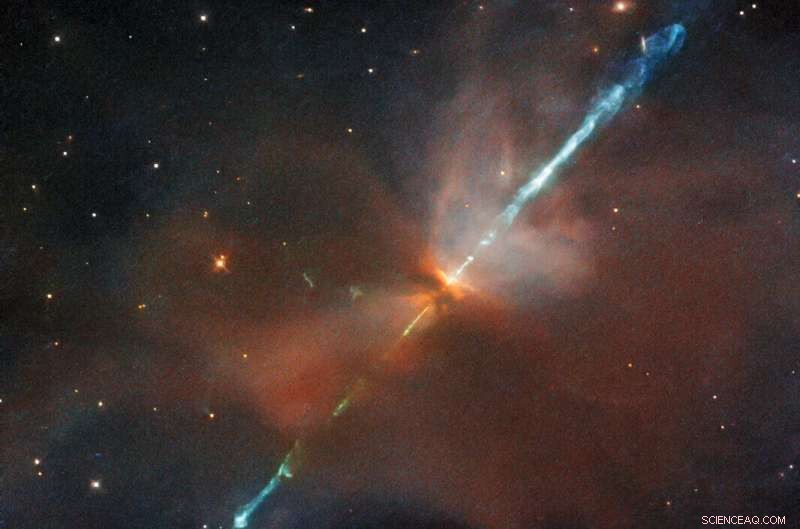 Hubble Captures Fast Star Jets in Rare Herbig-Haro Object
