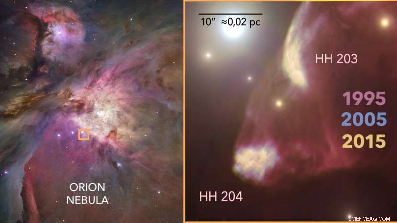 Probing Protostellar Jet Impacts: A Detailed Study of HH204 and HH203 in the Orion Nebula