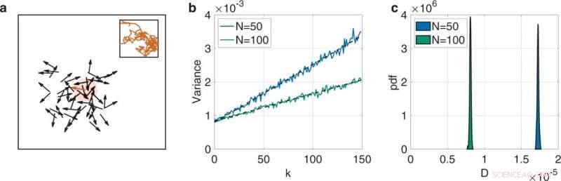 Estimating Collective Size of Self‑Propelled Vicsek Particles Using a Single Particle’s Random Motion