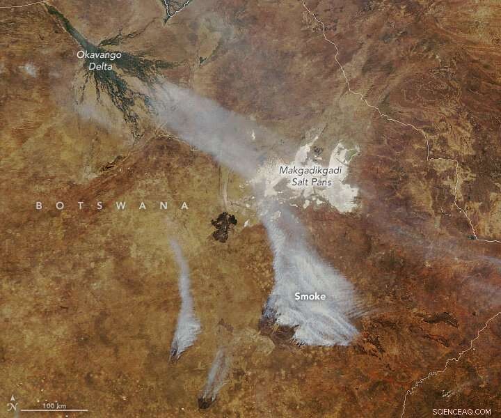 NASA Satellite Image Reveals Intense Wildfires in Botswana