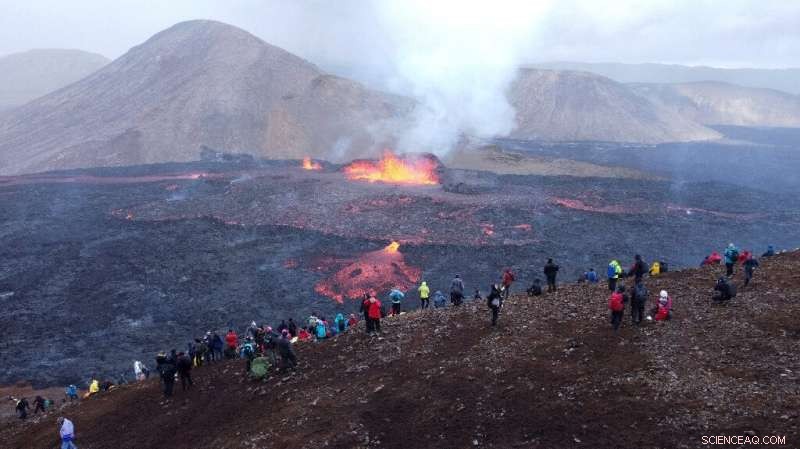 23,000 Hikers Trek Rugged Trail for Exclusive View of Iceland s Erupting Volcano
