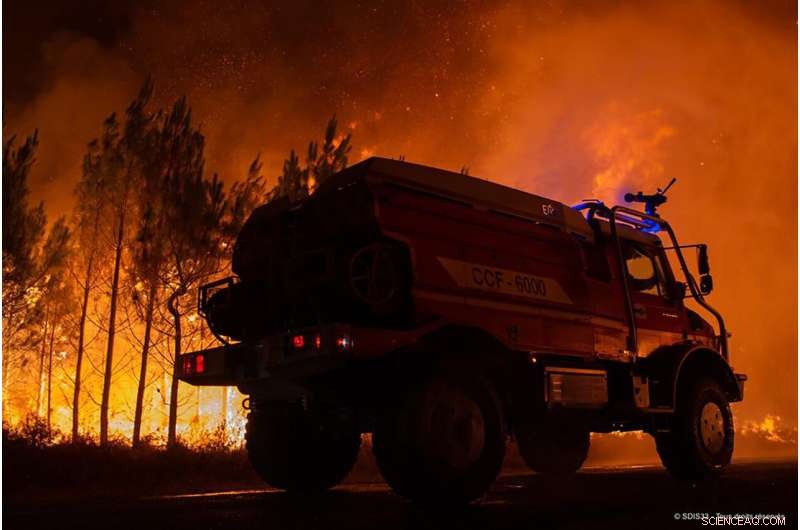 Firefighters Battle Massive Wildfire Near Bordeaux, France