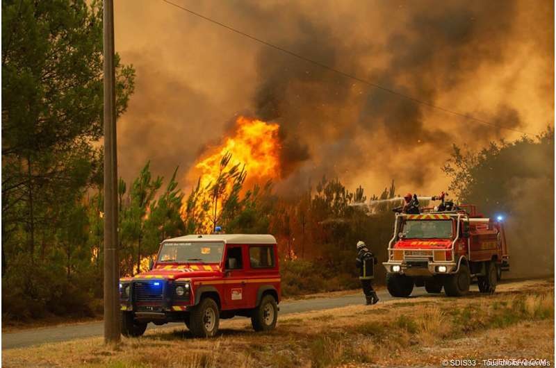 Firefighters Battle Massive Wildfire Near Bordeaux, France