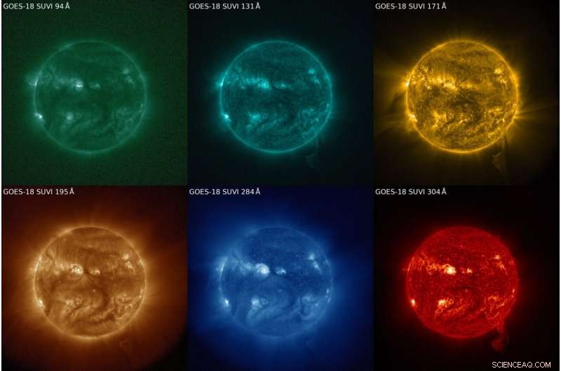 NOAA Debuts First Solar Images from GOES‑18 SUVI Instrument