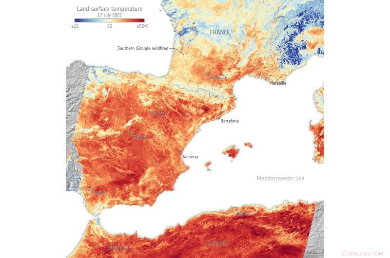 Satellite Images Reveal Europe’s Intense Heatwave and Wildfire Crisis