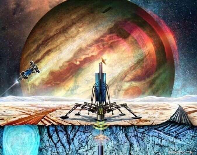 Exploring Europa’s Subglacial Ocean: A Swarm of Autonomous Swimming Robots Search for Life