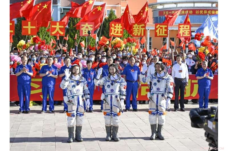 Three Chinese Astronauts Reach New Space Station on Long March-2F Mission