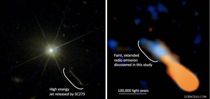 First Detection of Faint Radio Emission Around a Giant Galaxy’s Supermassive Black Hole