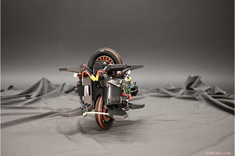 Wheelbot: Symmetric Unicycle with Autonomous Jumping Reaction Wheels