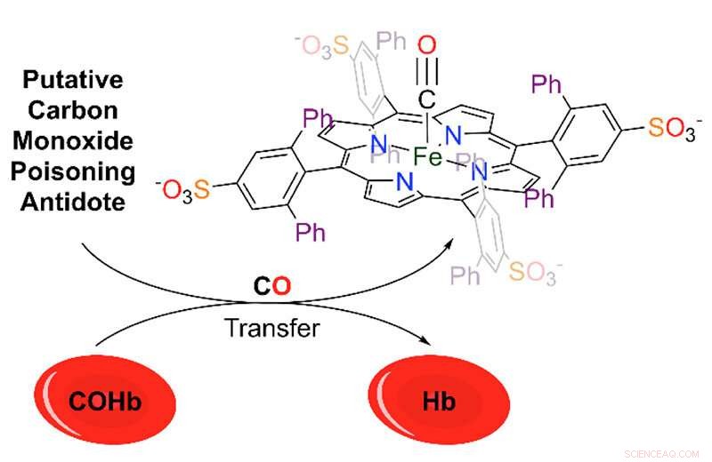 A Novel Iron-Porphyrin Compound Shows Promise as an Antidote for Carbon Monoxide Poisoning