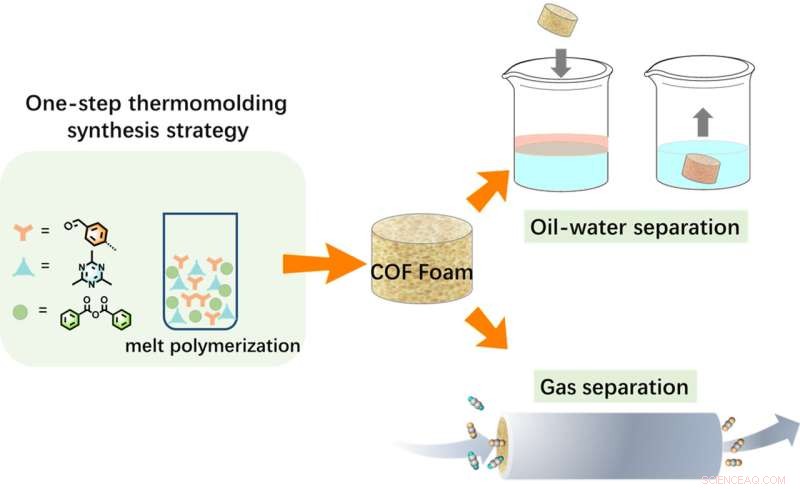 Robust Covalent Organic Framework Foams Fabricated via Melt Polymerization