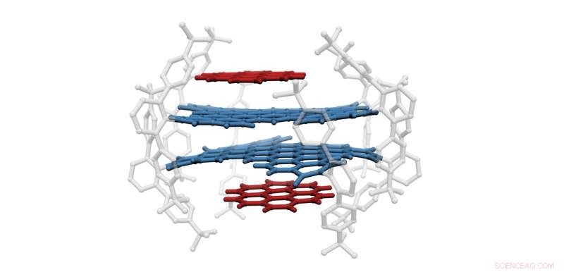 Nanographene-Engineered Columns for Quadruple Dye Stacking