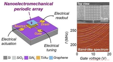 Graphene‑Driven Nanoelectromechanical Array Offers Precise, Tunable Frequency Control