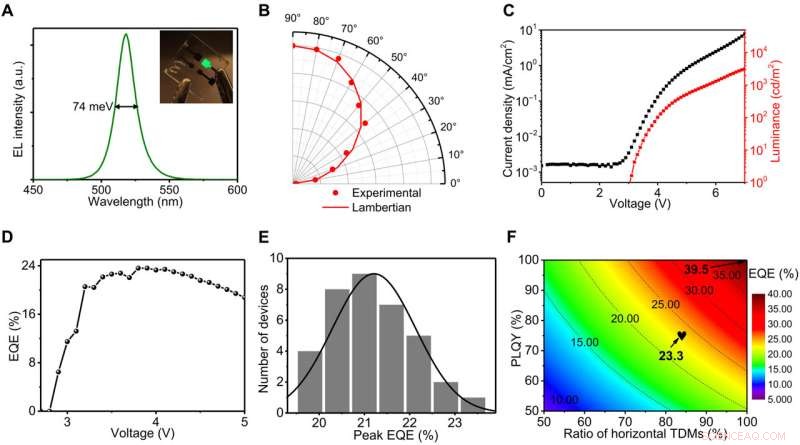 High-Efficiency LEDs Powered by Oriented Perovskite Nanoparticles