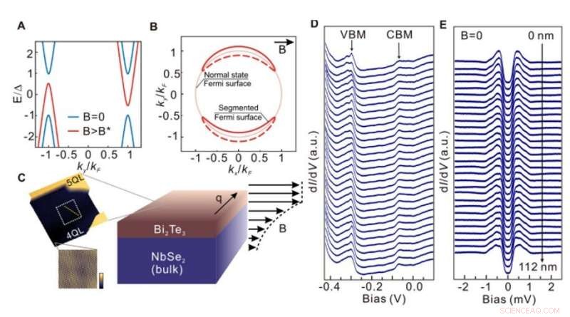 Segmented Fermi Surface Revealed by Cooper Pair Momentum in Hybrid Bi2Te3 Superconductor Platform