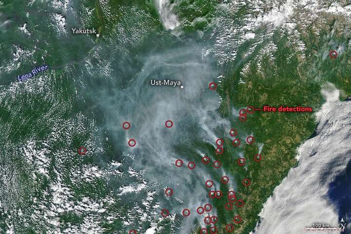 NASA Satellite Captures Smoke Over Siberia: Insight into Eastern Russia Wildfires
