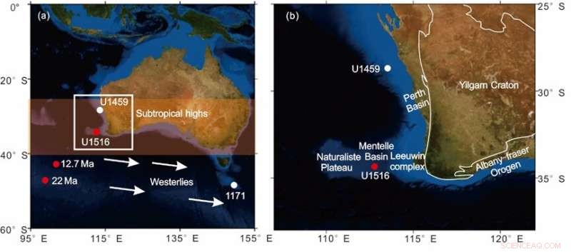 Miocene Climate Evolution in the Southeast Indian Ocean: Impact on Southern Hemisphere Westerlies
