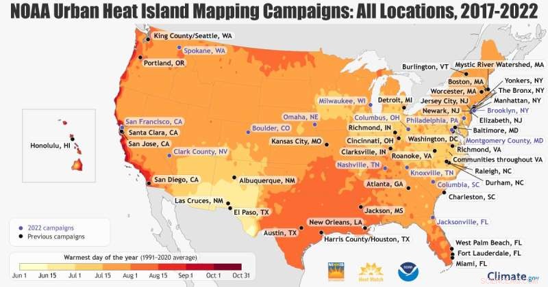 NOAA Teams with Community Scientists to Map Heat Inequities in 14 U.S. Cities and Counties
