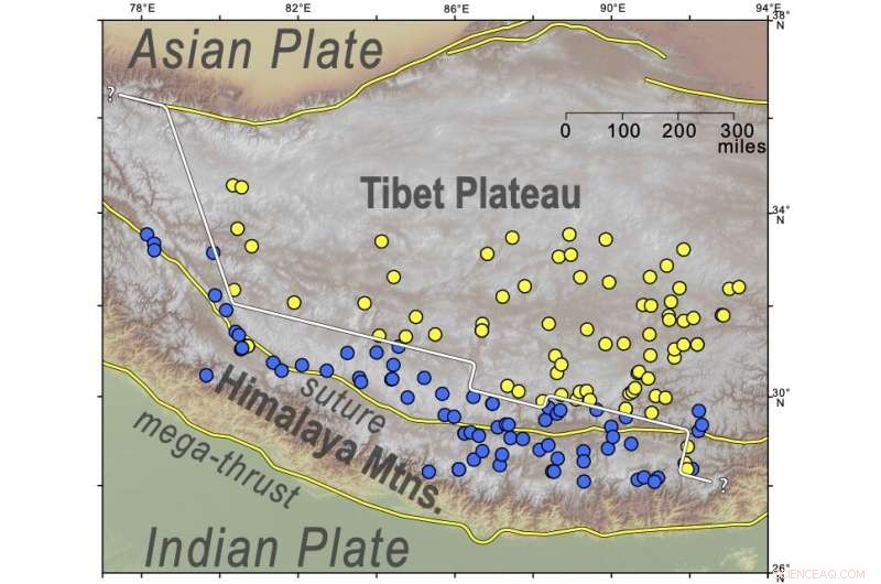 Hot Springs Reveal the Subterranean Collision of Continental Plates Beneath Tibet