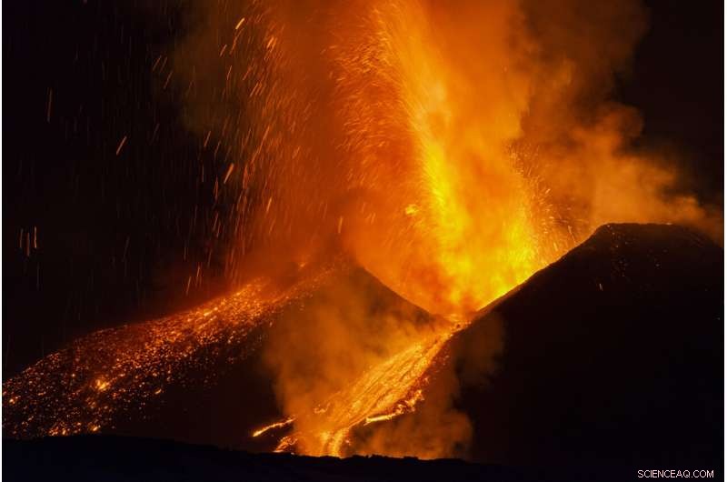Mount Etna erupts, lighting up the sky with dramatic volcanic bolts