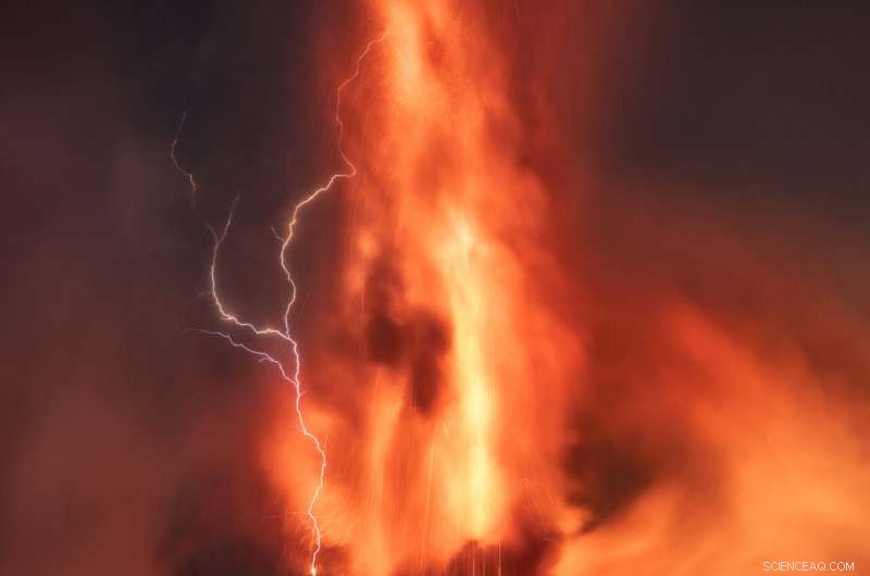 Mount Etna erupts, lighting up the sky with dramatic volcanic bolts