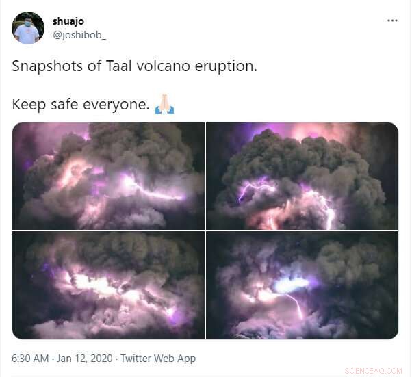 2020 Taal Volcano Eruption Triggers Multi-Hour Thunderstorm, Study Reveals