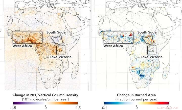 NASA Study Tracks a Decade of Rising Ammonia Pollution Across Africa