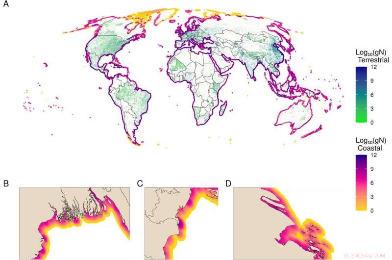 Mapping Human Sewage Impact on Global Coastal Ecosystems