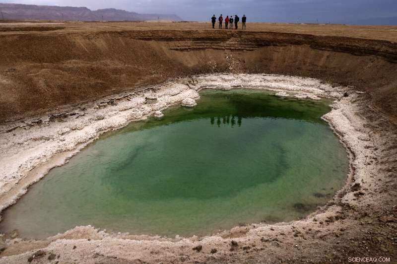 Sinkholes on the Shrinking Dead Sea Shore Highlight Nature s Response
