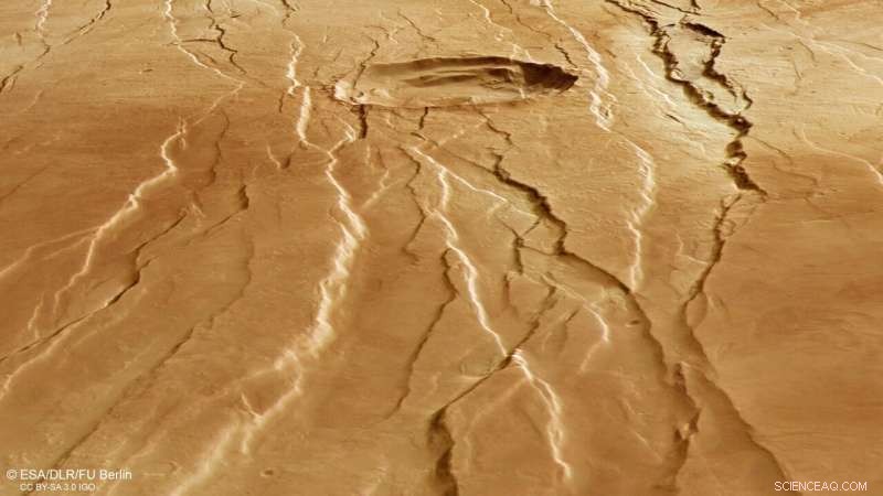 Tantalus Fossae on Mars: High-Resolution HRSC Image by ESA’s Mars Express