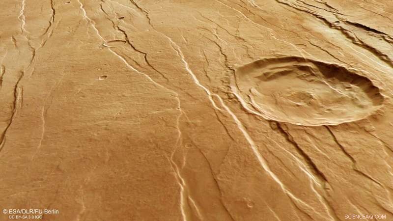 Tantalus Fossae on Mars: High-Resolution HRSC Image by ESA’s Mars Express