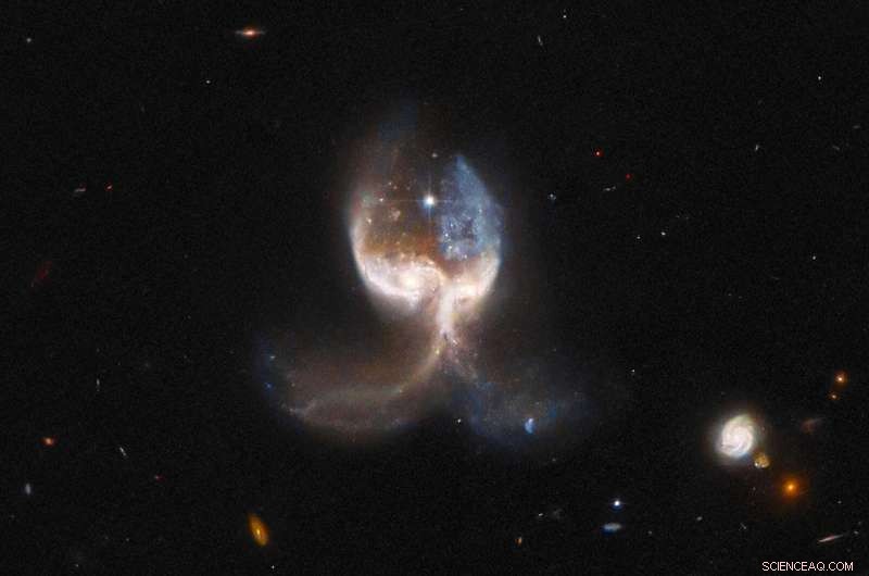 Hubble Captures Dramatic Merge of Galaxies in the Angel Wing System
