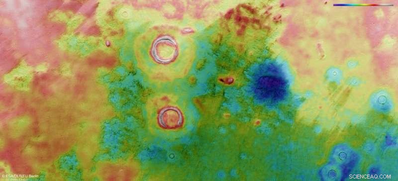 New ESA Mars Express images reveal ice features in Utopia Planitia basin