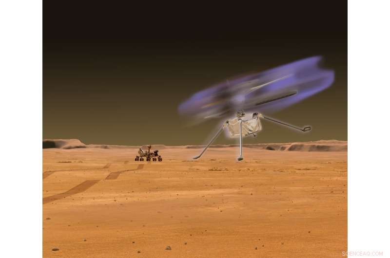 Mars Helicopters Could Emit Glowing Aura at Sunset